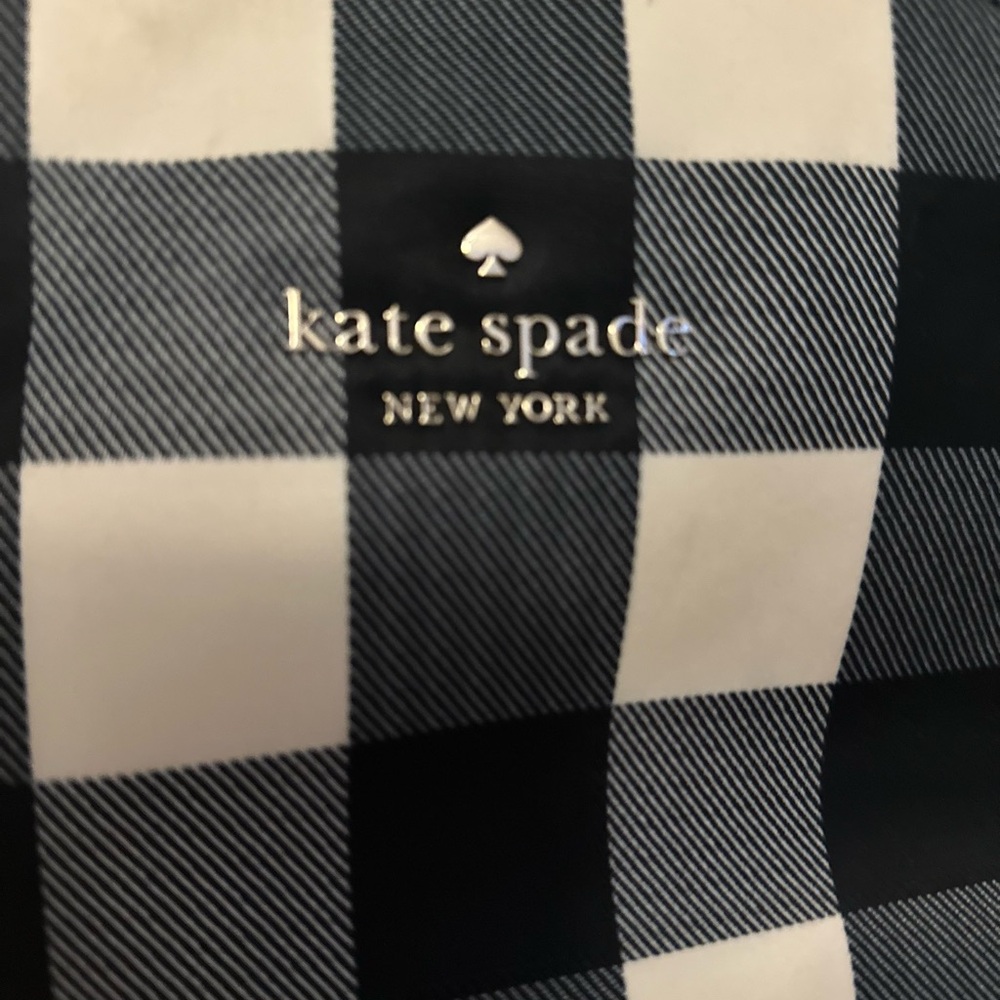 Kate Spade Plaid Black and Cream Backpack - Picture 2 of 8